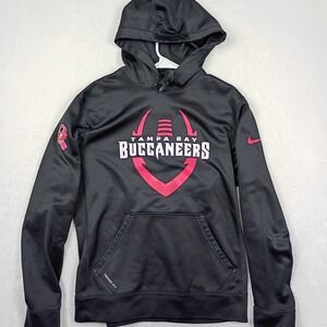 Nike‎ Tampa Bay Buccaneers Therma-FIT Hoodie Black Pink Mens Small NFL Apparel